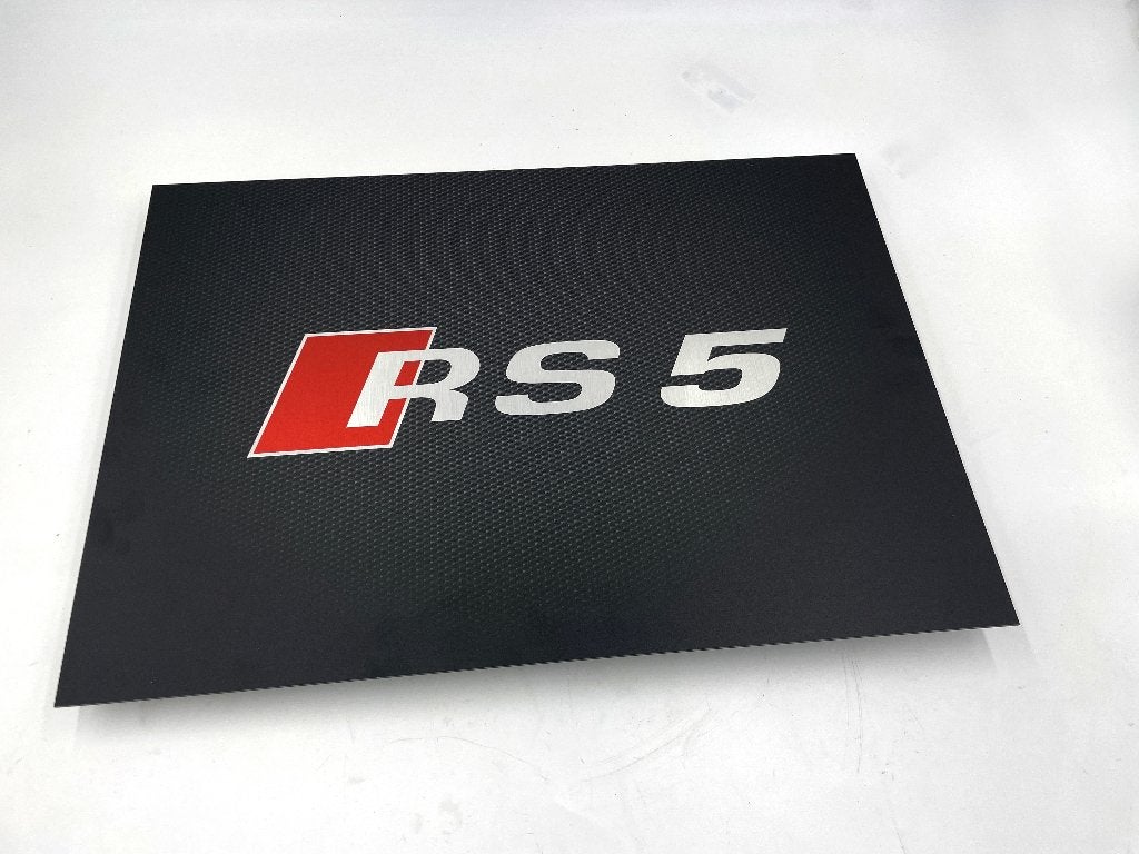Reclamebord Audi RS5 logo embleem, groot 40x57cm aluminium, Ophalen of Verzenden, Nieuw, Auto's