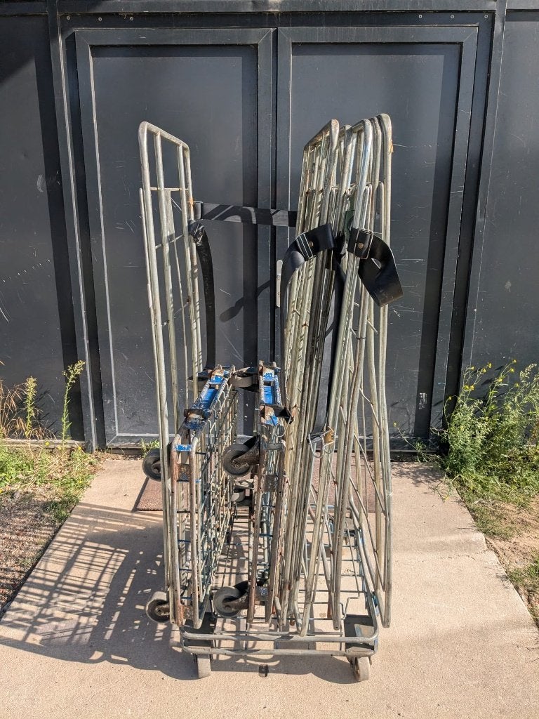 3x Rolcontainer metaal - gebruikt, 100 liter of meer, Ophalen, Gebruikt, Transportkar