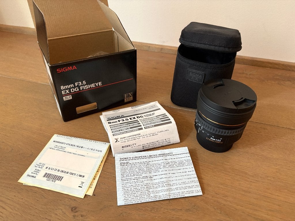 Sigma 8mm f3.5 ex dg fisheye (nikon mount), Sigma, Fisheye-lens, Ophalen of Verzenden, Zo goed als nieuw
