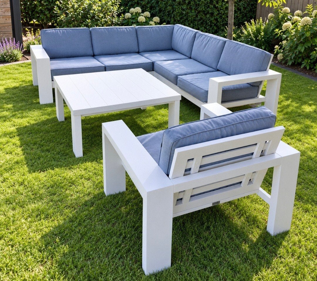 Hartman aluminium loungeset 250x250cm met tafel, Tuin en Terras, Tuinsets en Loungesets, Ophalen, Gebruikt, Aluminium, Loungeset