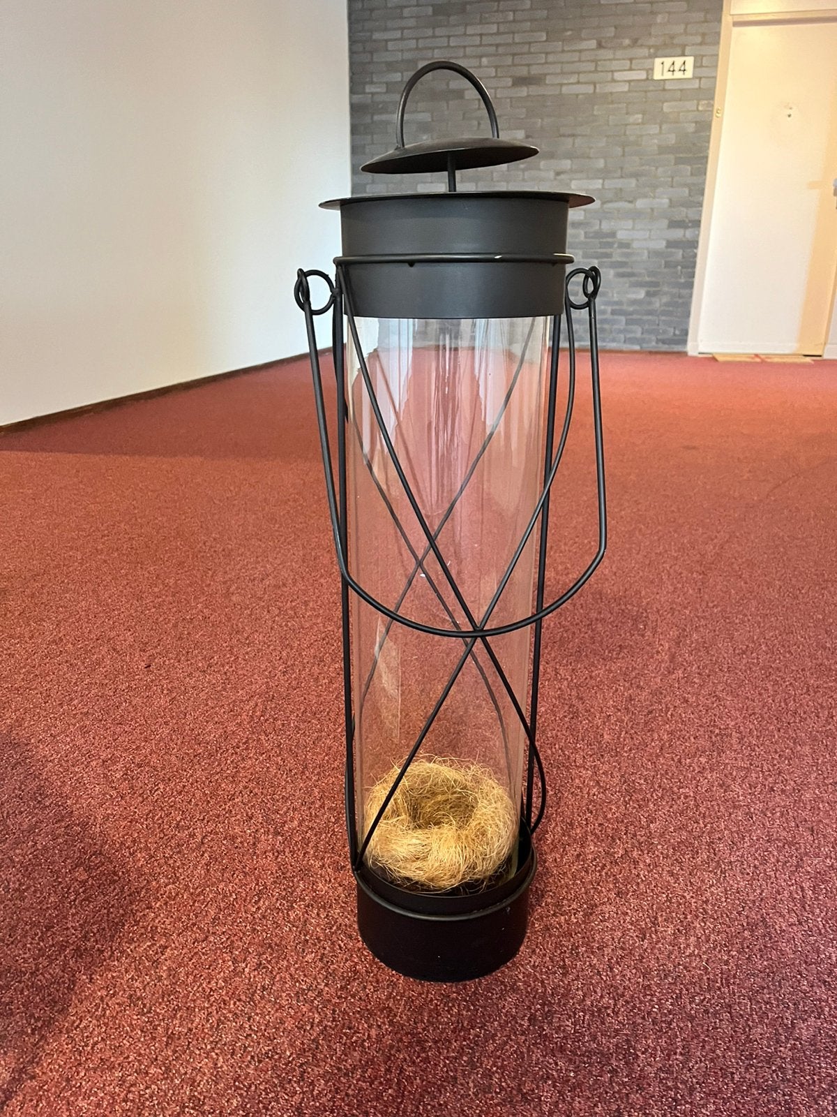 Lantaarn +/- 80 cm hoog, Ophalen, Gebruikt, Zwart, Metaal