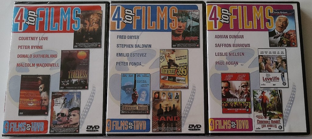 Dvd-Set *** 4 TOP FILMS *** 3 stuks NIEUW, Engels, Nederlands, Ophalen of Verzenden, Nieuw in verpakking