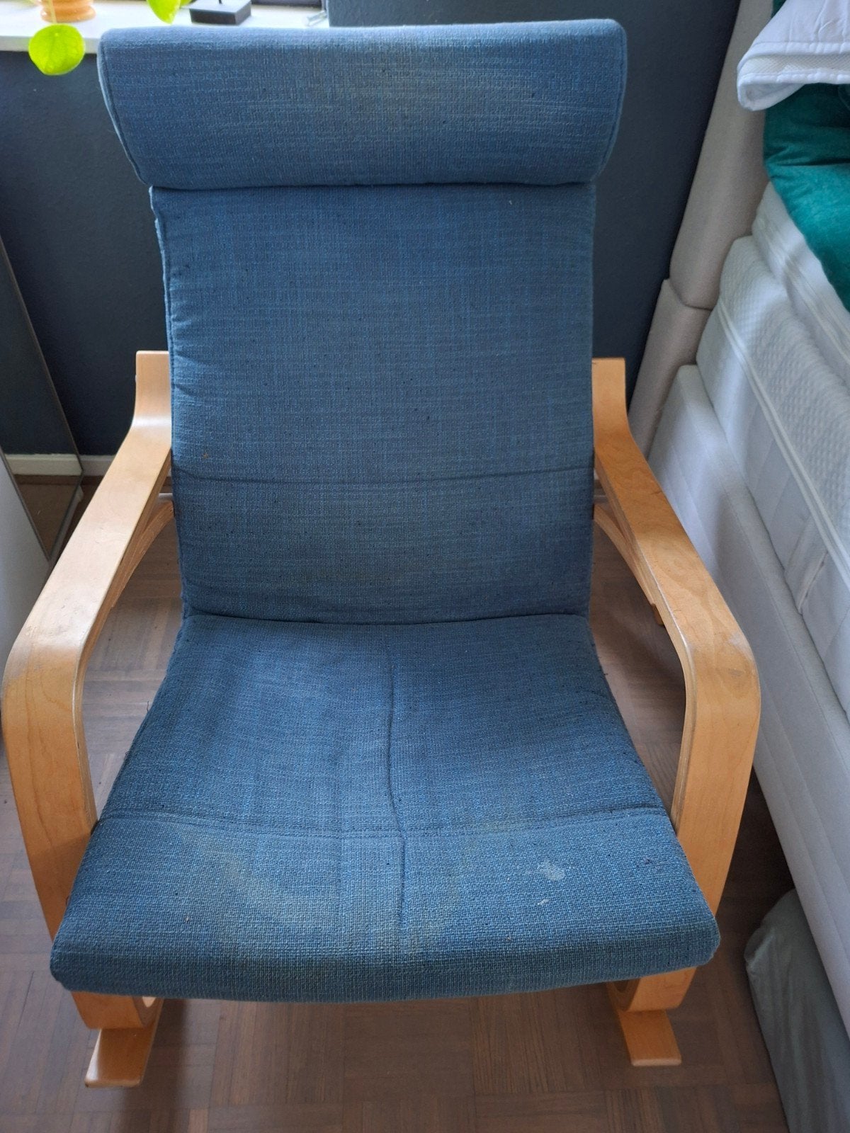 Gratis: Ikea stoel Poäng, Ophalen, Gebruikt, Blauw, Stof