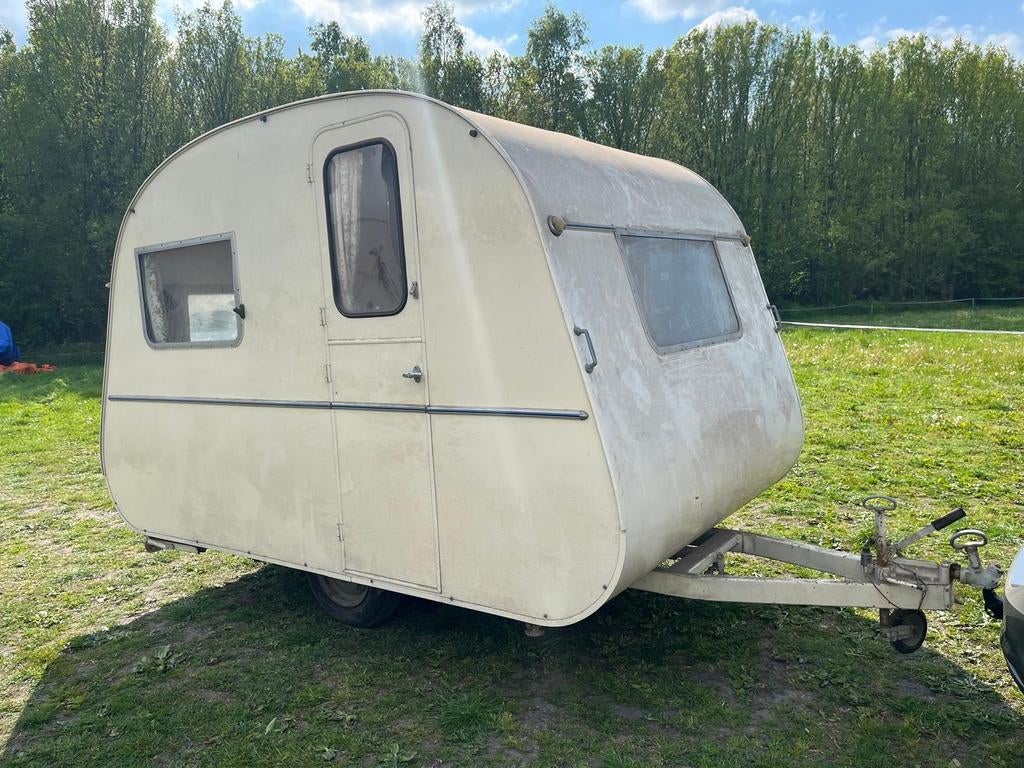 Unieke Vintage Caravan 1961 – Handgemaakt op DKW onderstel, Caravans en Kamperen, Caravans, Standaardzit, Tot en met 3, Particulier