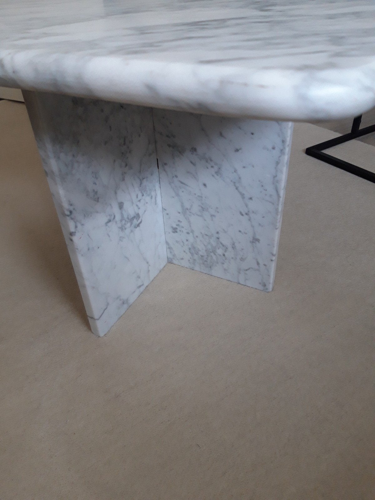 Vintage carrara marmer salontafel bijzettafel, Huis en Inrichting, Tafels | Salontafels, Ophalen, 50 tot 100 cm, Rond, 50 tot 100 cm