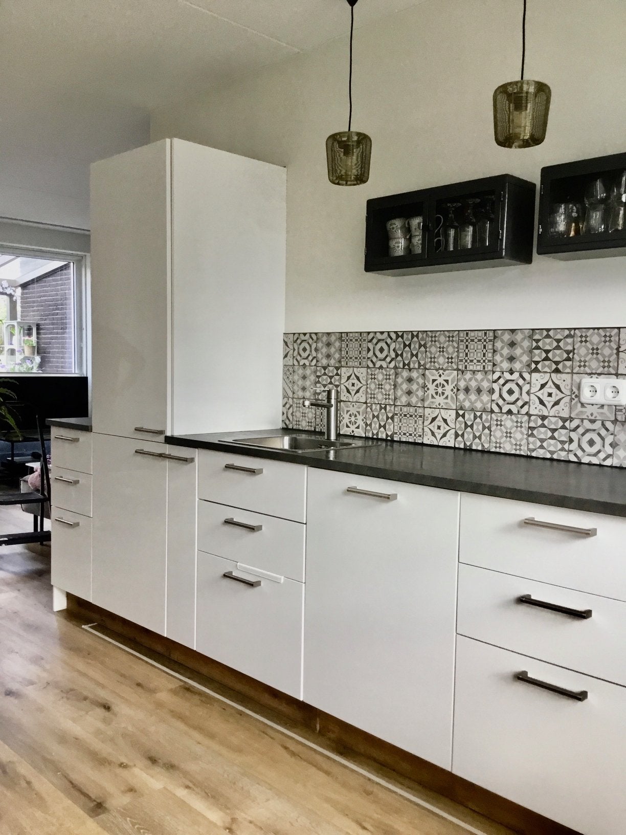 Mooie nette keuken, Ophalen, Gebruikt, Wit, Enkelwandige keuken