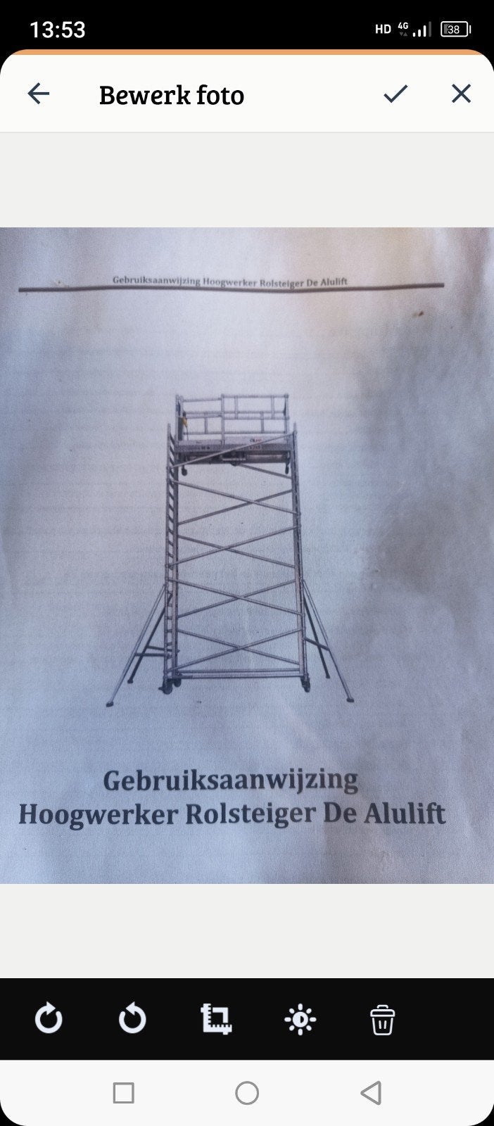 Alulift rolsteiger met handleiding, Doe-het-zelf en Verbouw, Steigers, Ophalen