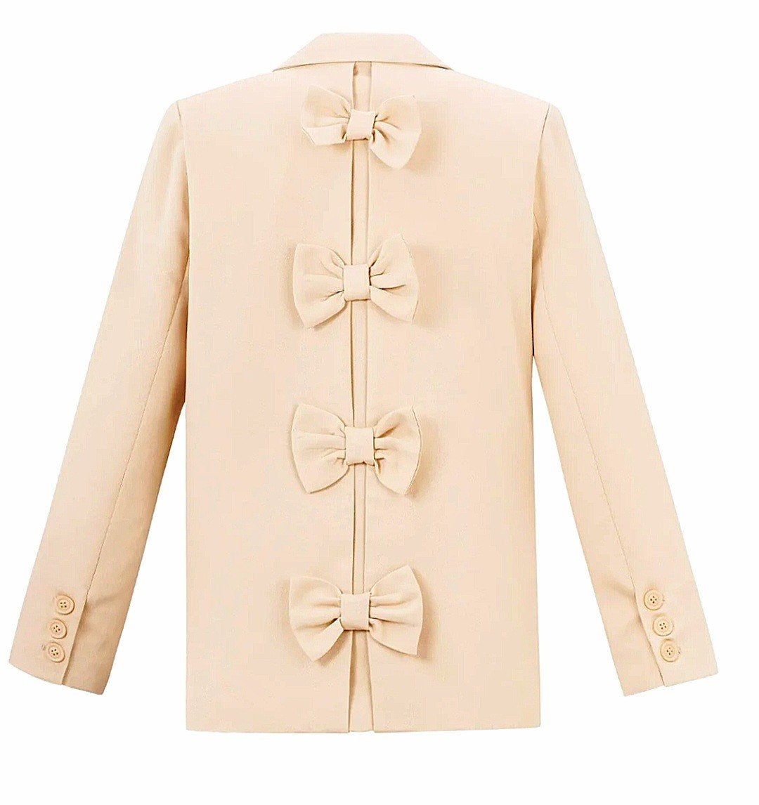 Trendy uniek statement blazer jasje met strikjes. NIEUW!, Beige, Nieuw, Ophalen of Verzenden, Jasje
