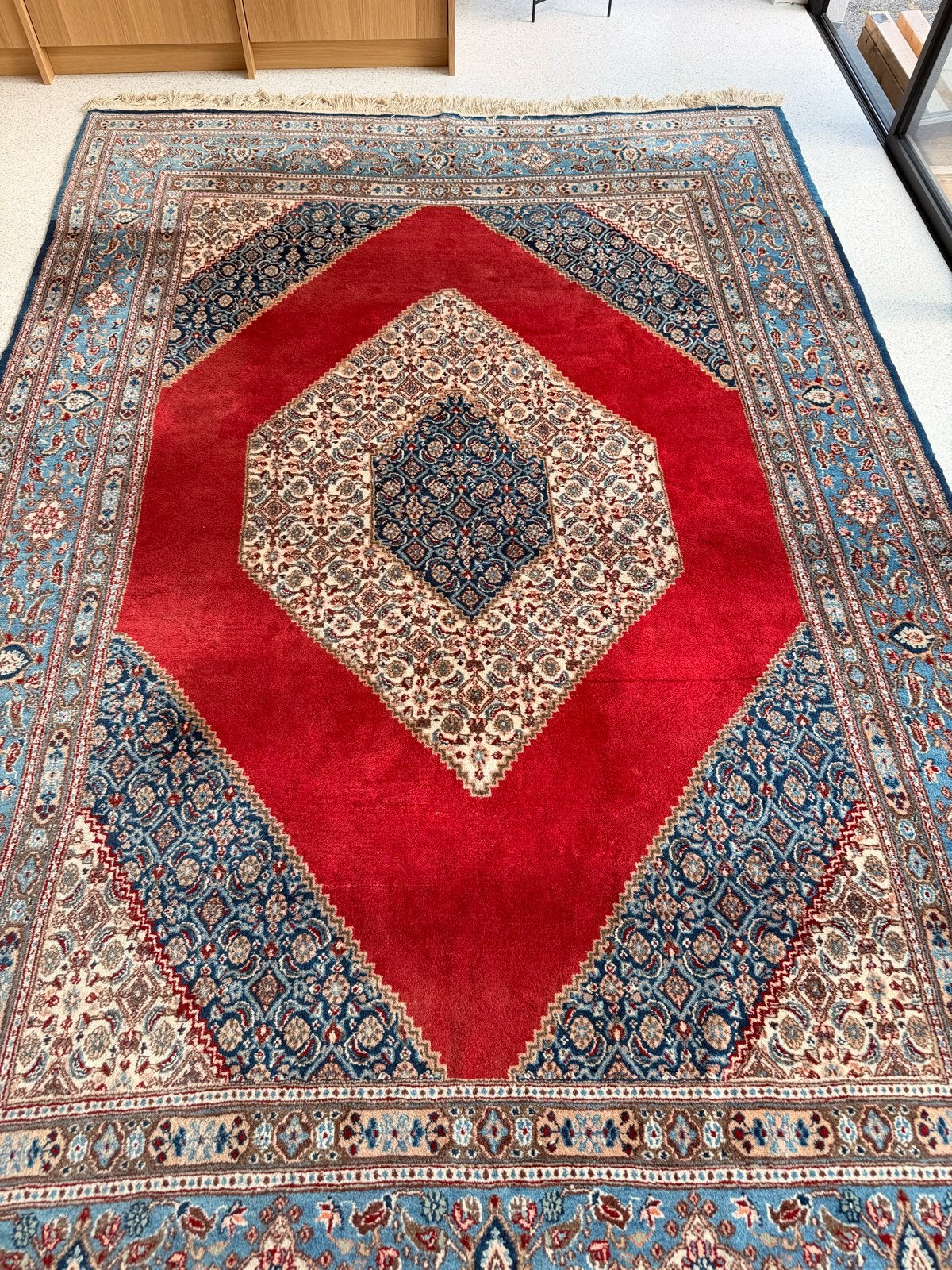 Groot handgeknoopt Perzisch Ardebil tapijt 310x208 cm, Ophalen, Gebruikt, 200 cm of meer, Rechthoekig