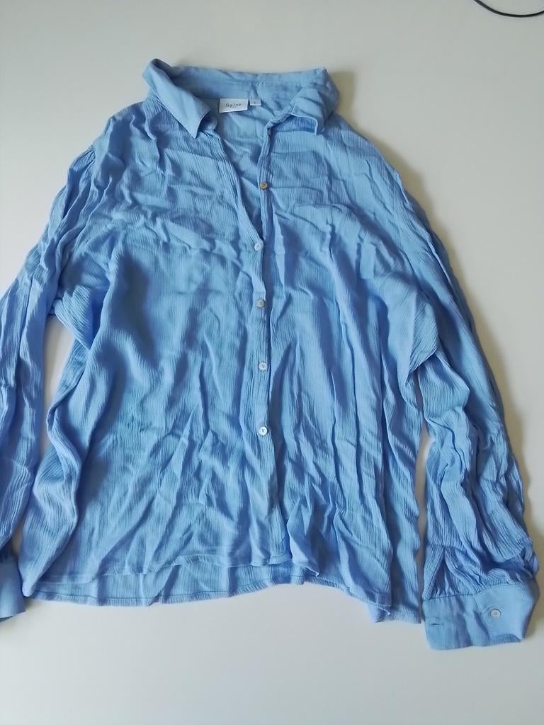 Lichtblauwe blouse van Saint Tropez in maat L, Blauw, Maat 42/44 (L), Ophalen of Verzenden, Zo goed als nieuw