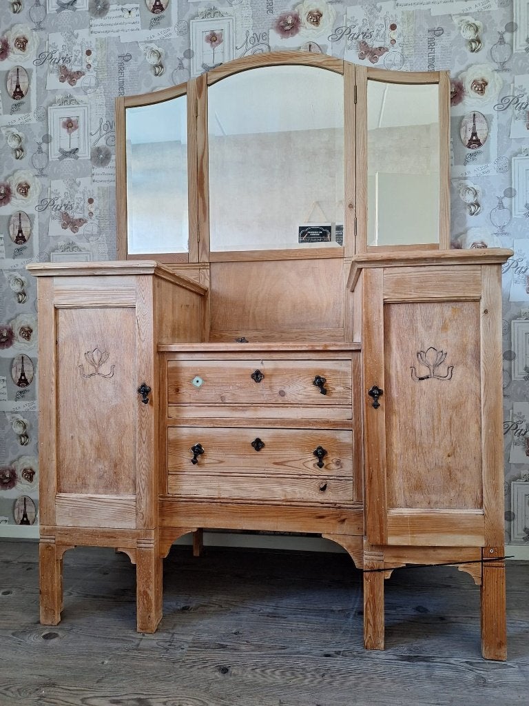 Antiek Grenen Kaptafel, Ophalen, Gebruikt