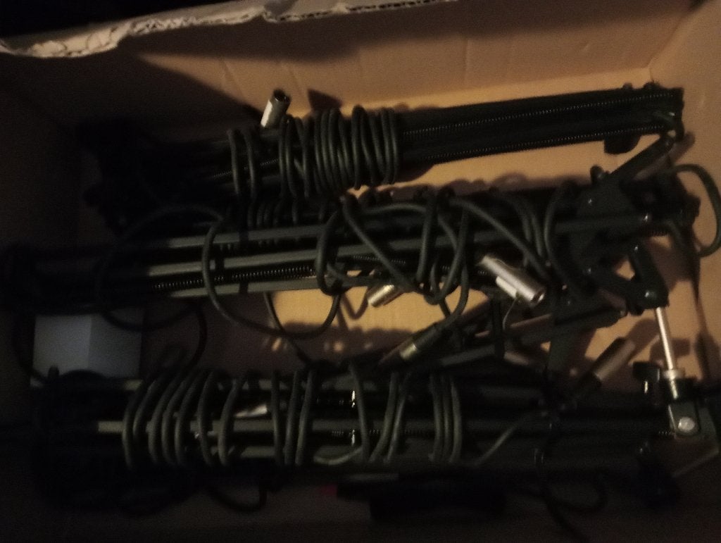 Vijf microfoonstatieven met kabel, Ophalen, Gebruikt, Overige typen