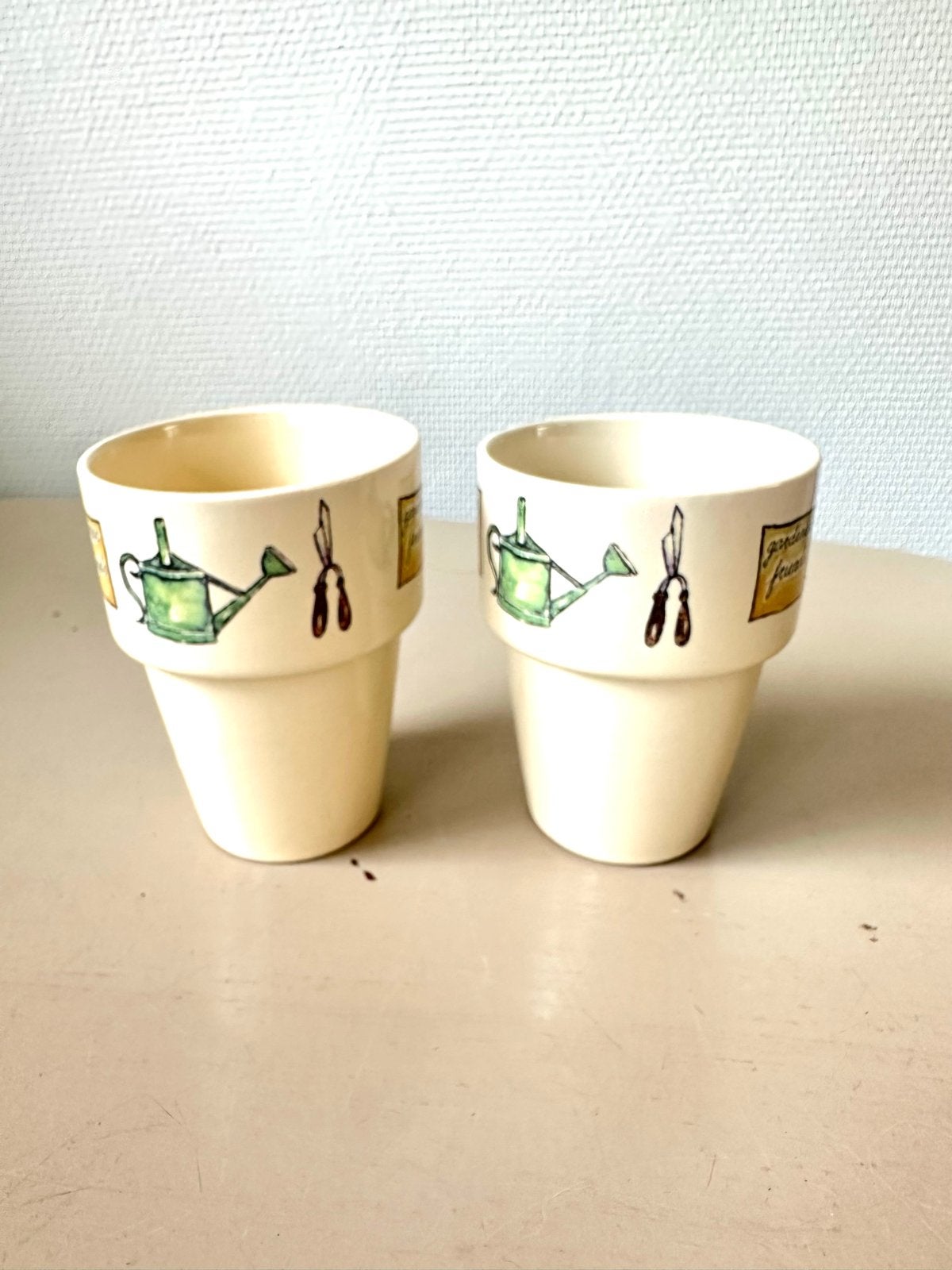 2 Jet melkbekers 'Gardener Friends', Ophalen of Verzenden