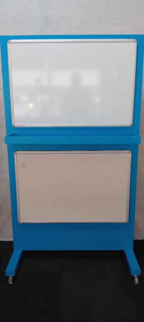 multifunctionele ruimteverdeler met whitebord en prikbord, Ophalen, Mobiel, Gebruikt, Whiteboard