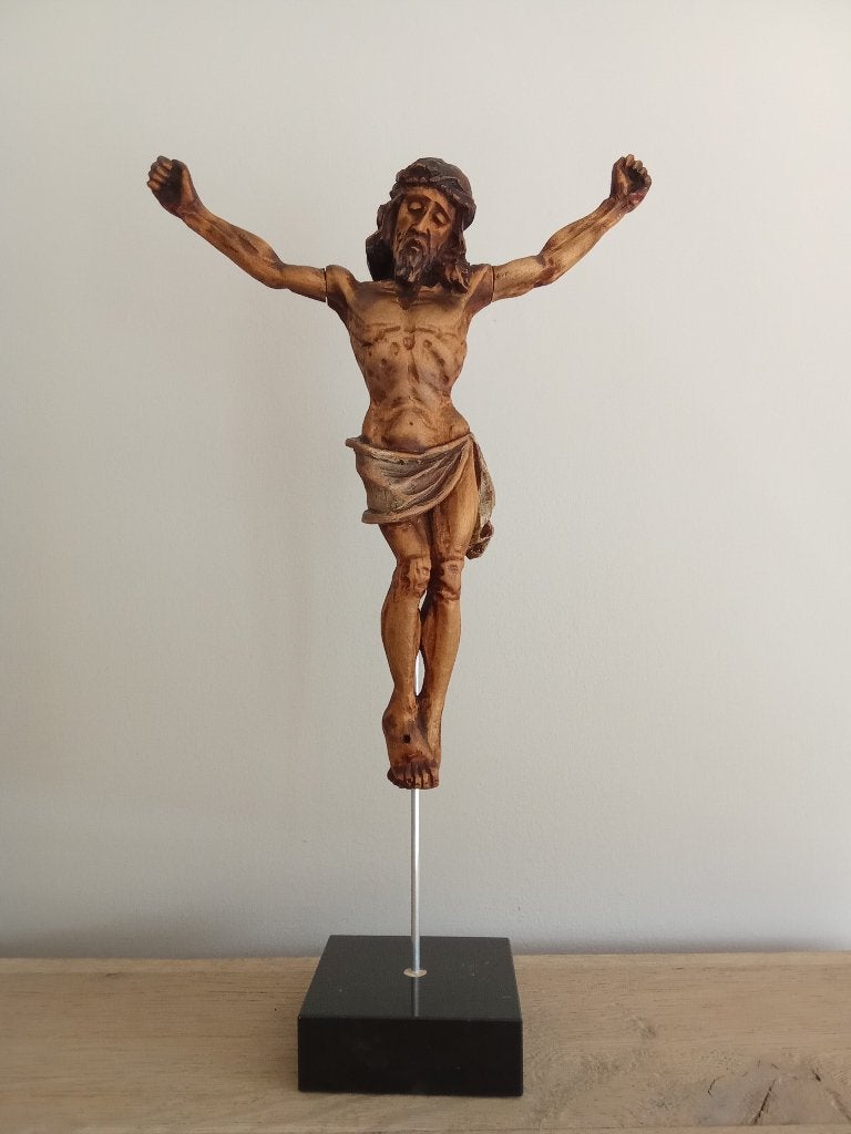 Corpus Christi op sokkel 40cm., Ophalen of Verzenden, Gebruikt, Beeld(je), Christendom | Katholiek