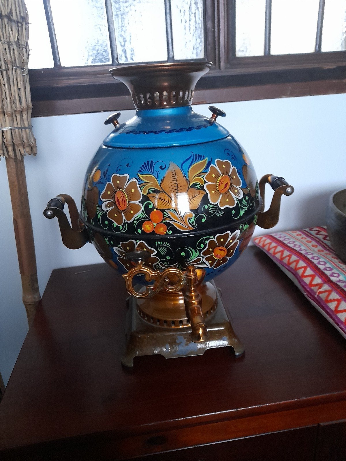 Vintage Russische Samovar / waterkoker - Handgeschilderd, Ophalen of Verzenden