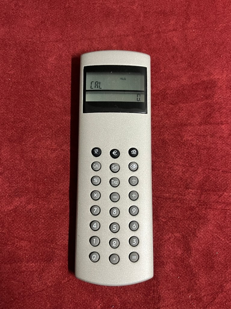 Vintage RVS bureau accessoires weerstation + euro calculator, Ophalen of Verzenden, Gebruikt