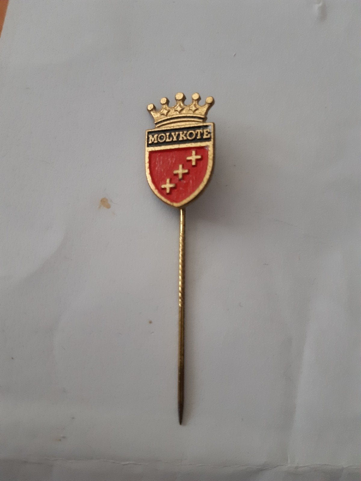 Speldje Stadswapen Molykote, Ophalen of Verzenden, Zo goed als nieuw, Stad of Land, Speldje of Pin