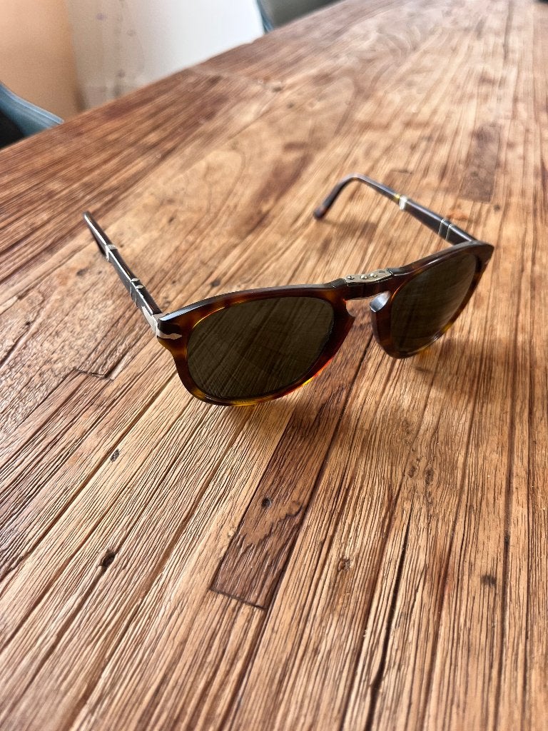 Persol vouwbare zonnebril heren, Sieraden, Tassen en Uiterlijk, Overige merken, Gebruikt, Zonnebril, Bruin
