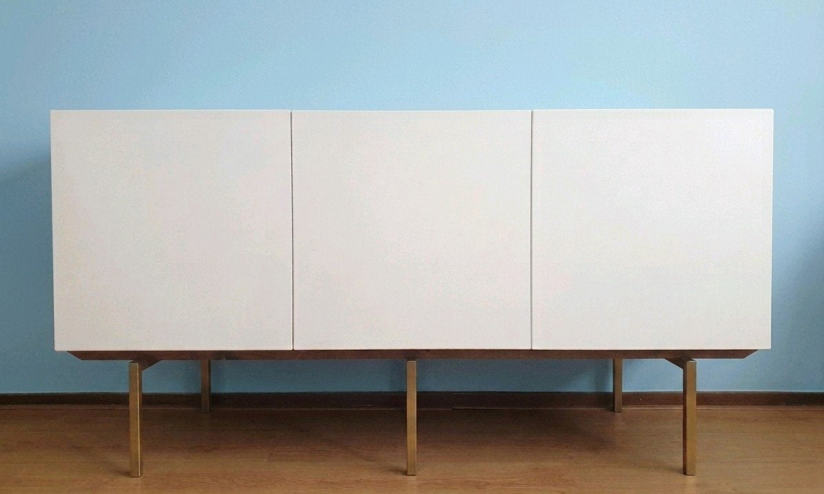 Vintage dressoir - retro kast midcentury teak palissander, Huis en Inrichting, Kasten | Dressoirs, Ophalen, Met deur(en), 100 tot 150 cm