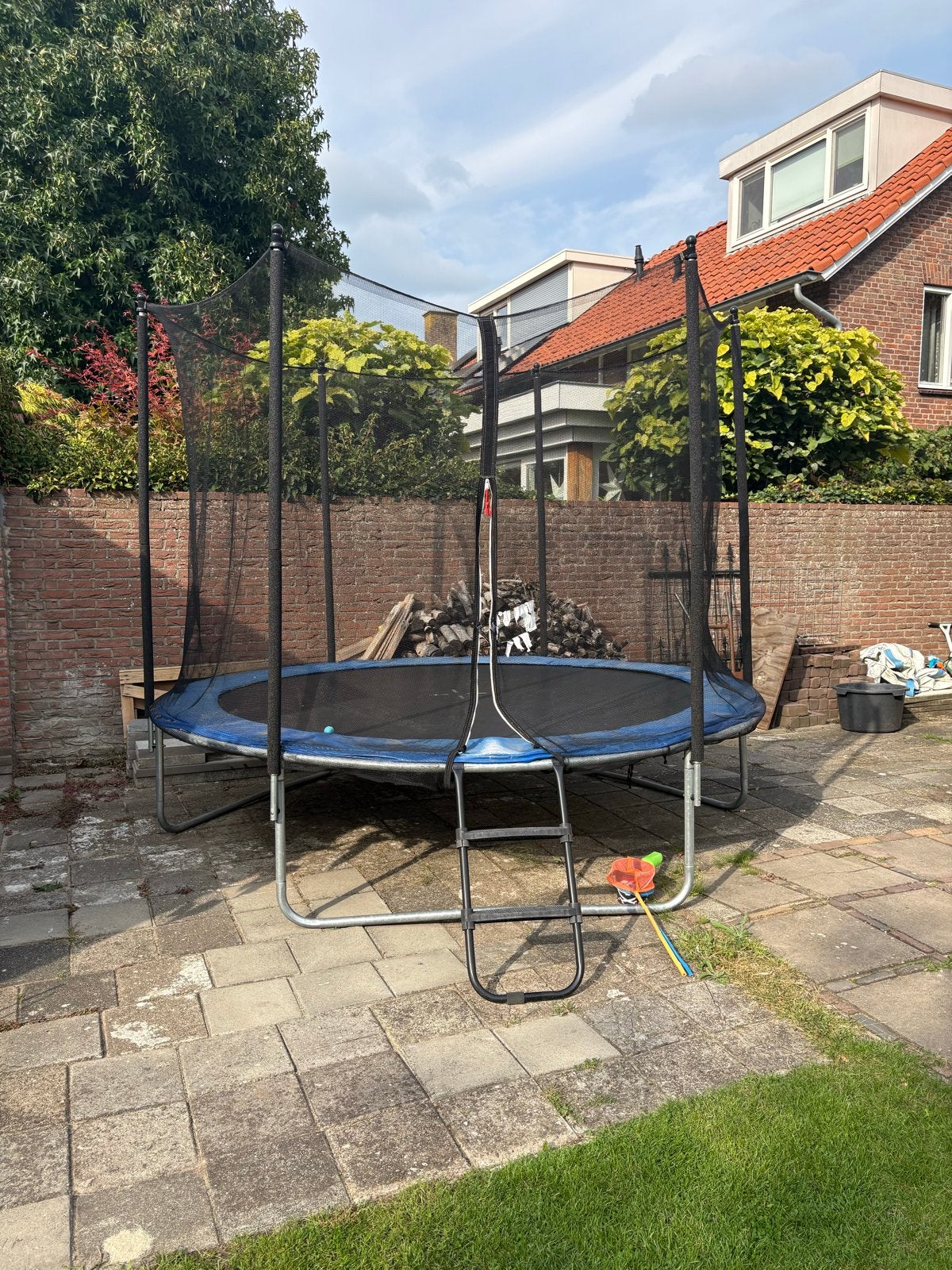 Trampoline met veiligheidsnet - 3 meter doorsnede, Ophalen, Gebruikt