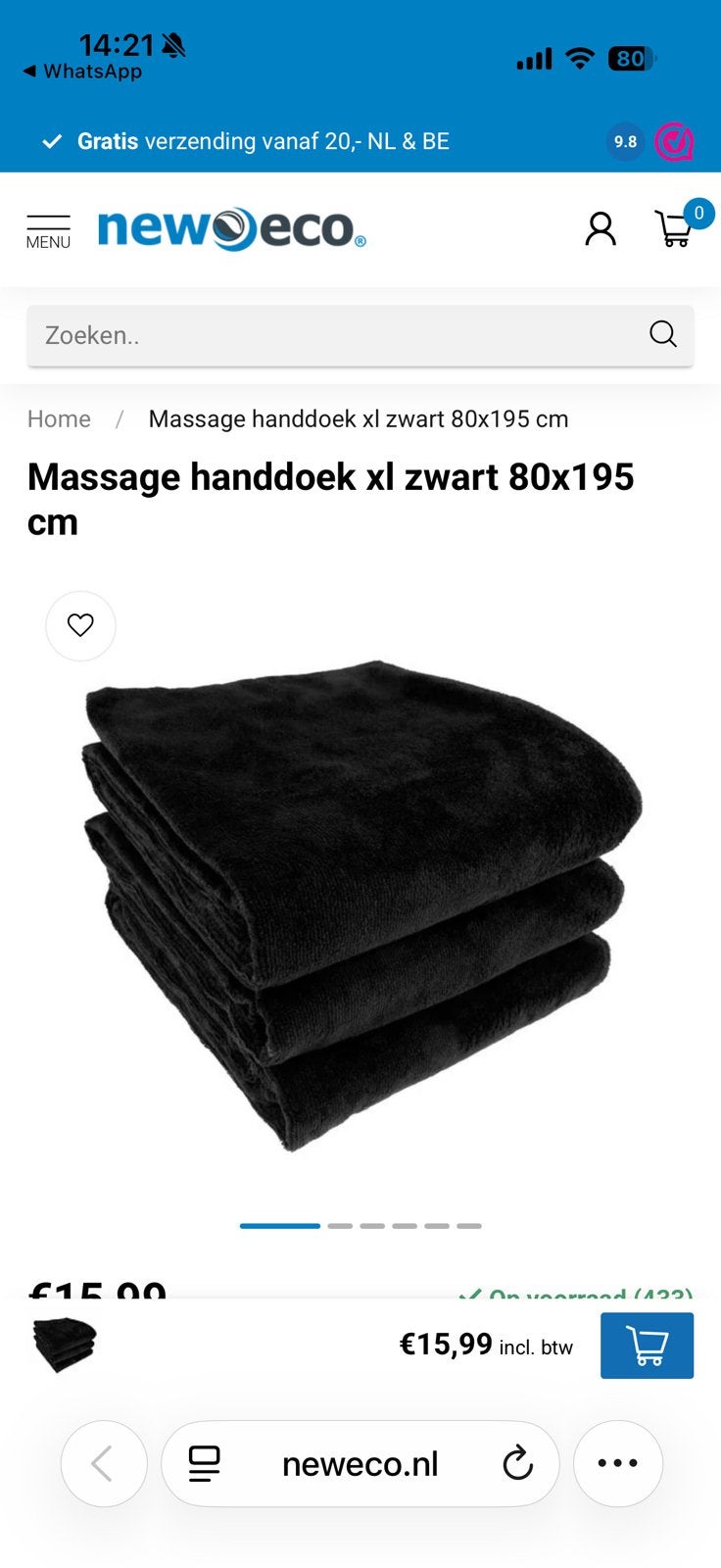 Massage handdoeken, Ophalen of Verzenden, Zo goed als nieuw, Overige typen