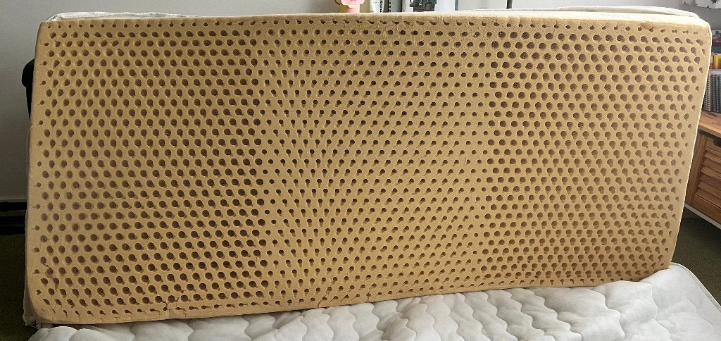 LIFETIME Bedlade / Logeerbed (Whitewash) + Latexmatras, Ophalen, Gebruikt, 90 cm, Eenpersoons