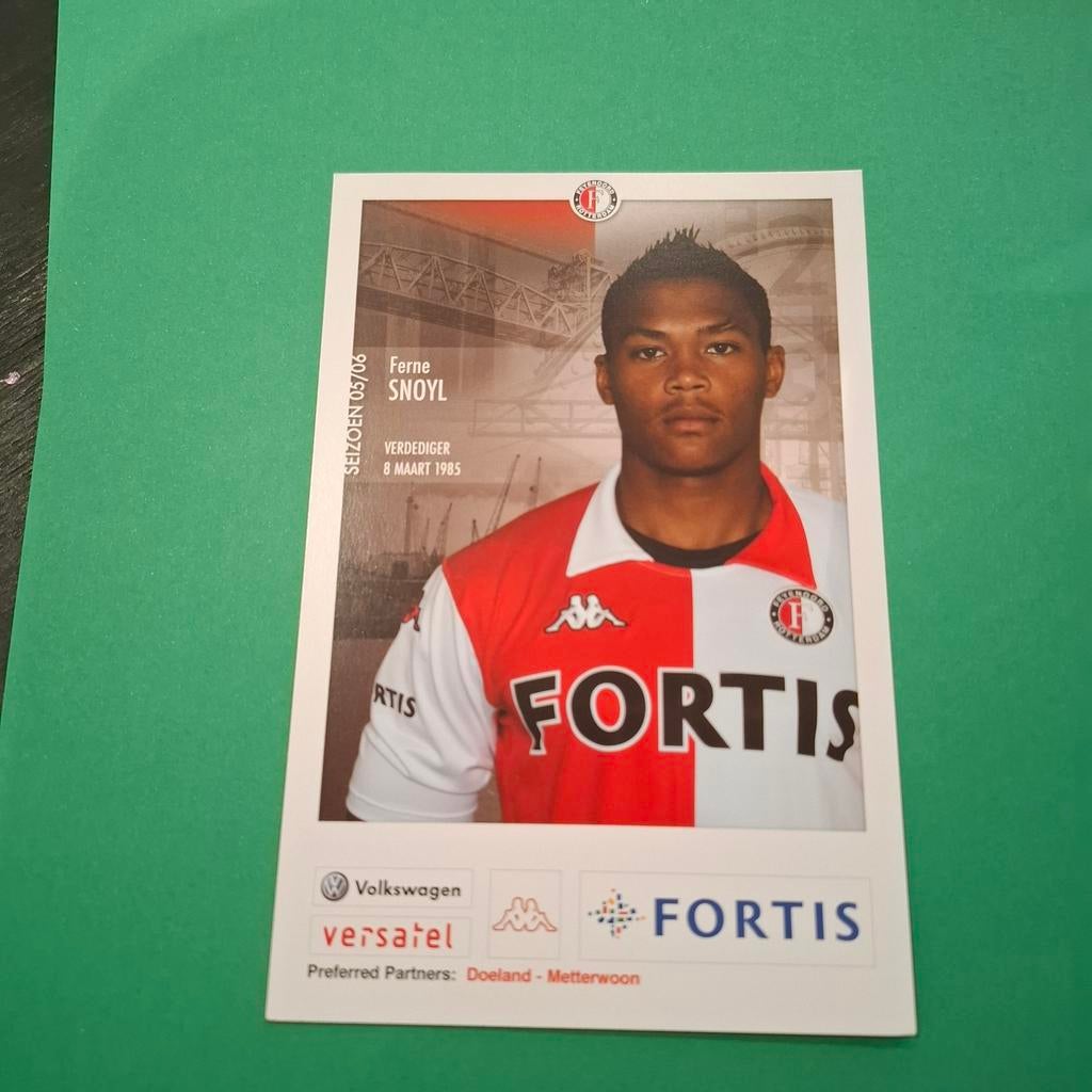Feyenoord Ansichtkaart - Ferne Snoyl (Seizoen 05/06), Ophalen of Verzenden, 1980 tot heden, Ongelopen