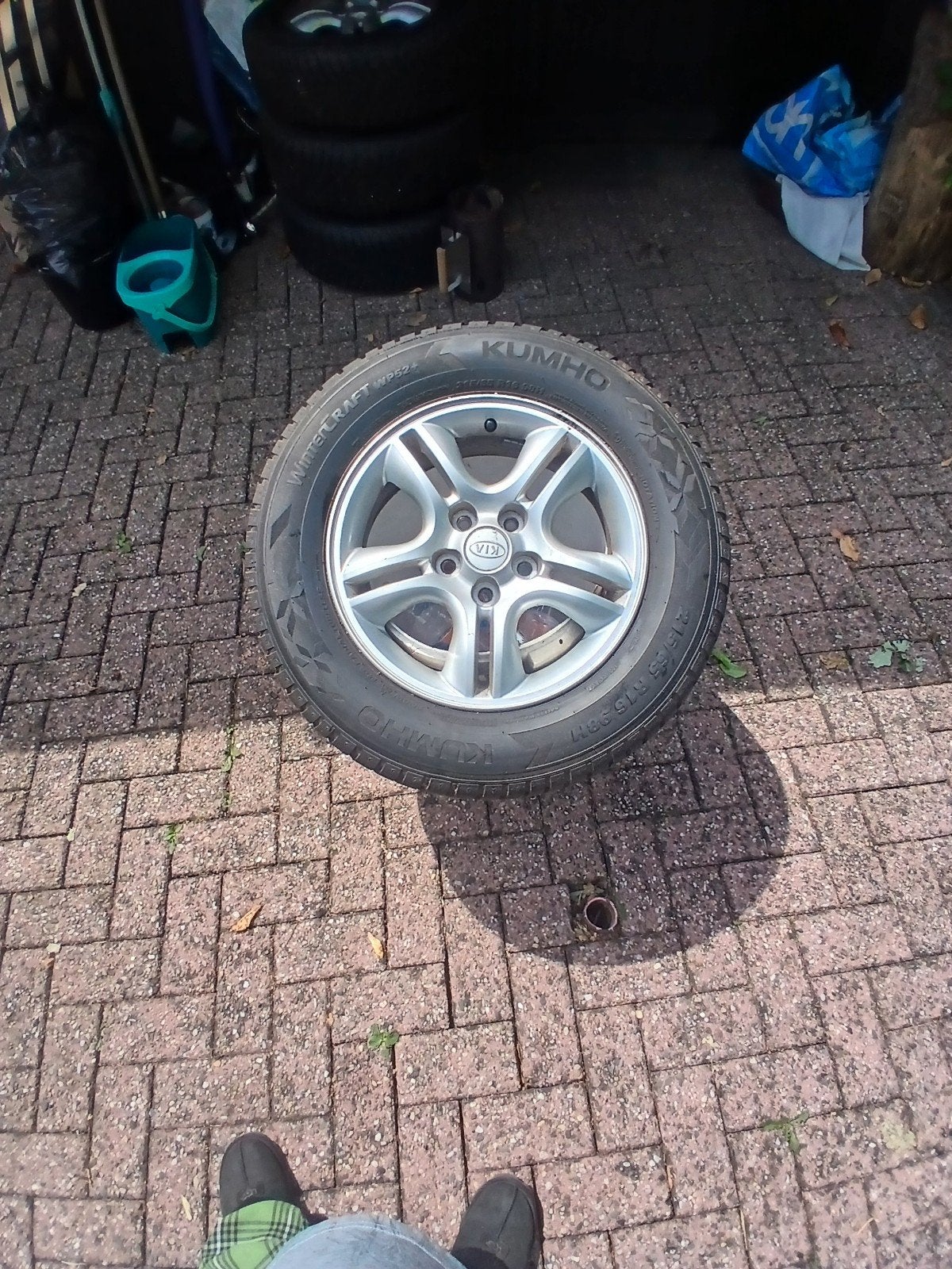 Set van 4 Kumho Winterbanden met Velgen - 215/65 R16, 16 inch, Banden en Velgen, Personenwagen, Gebruikt