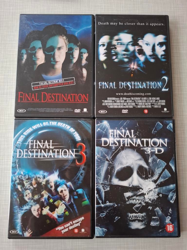 Final Destination 1, 2, 3 en 4 (3D) - DVD set, Vanaf 16 jaar, Ophalen of Verzenden, Zo goed als nieuw, Overige genres