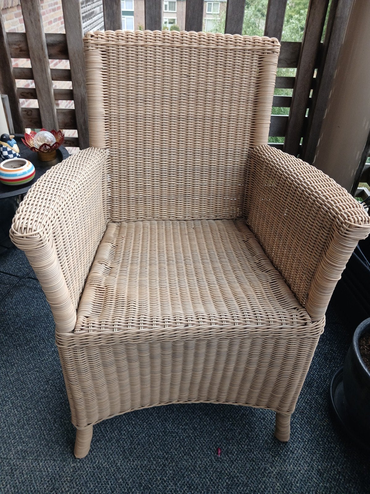 2 mooie rieten tuinstoelen van het merk Seasous outlook., Ophalen, Zo goed als nieuw, Rotan