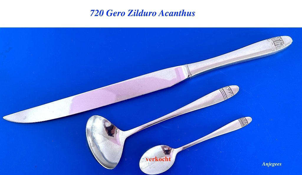 720 Acanthusblad Gero Zilduro Trancheermes Juslepel rvs, Antiek en Kunst, Antiek | Bestek, Ophalen