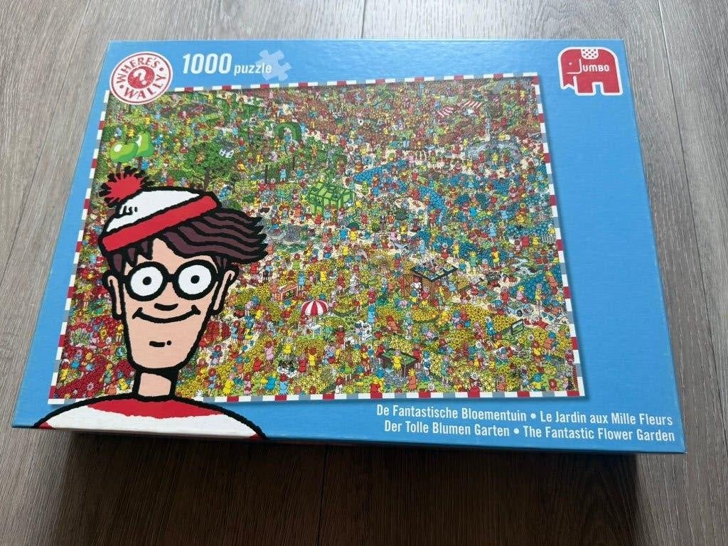 Waar is Wally Waldo Fantastische Bloementuin  Puzzel 1000, Ophalen of Verzenden, 500 t/m 1500 stukjes, Zo goed als nieuw