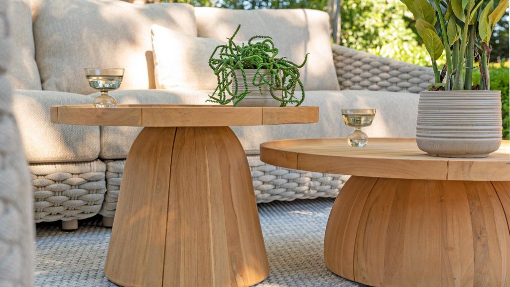 4SO 4 Seasons Pablo bijzettafeltjes teak hout nieuw korting