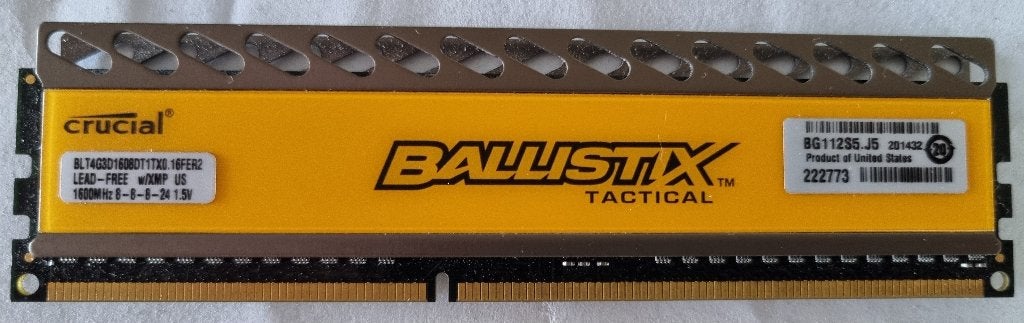 Crucial Ballistix 4GB DDR3 RAM, Computers en Software, RAM geheugen, Gebruikt, DDR3, Ophalen of Verzenden, Desktop
