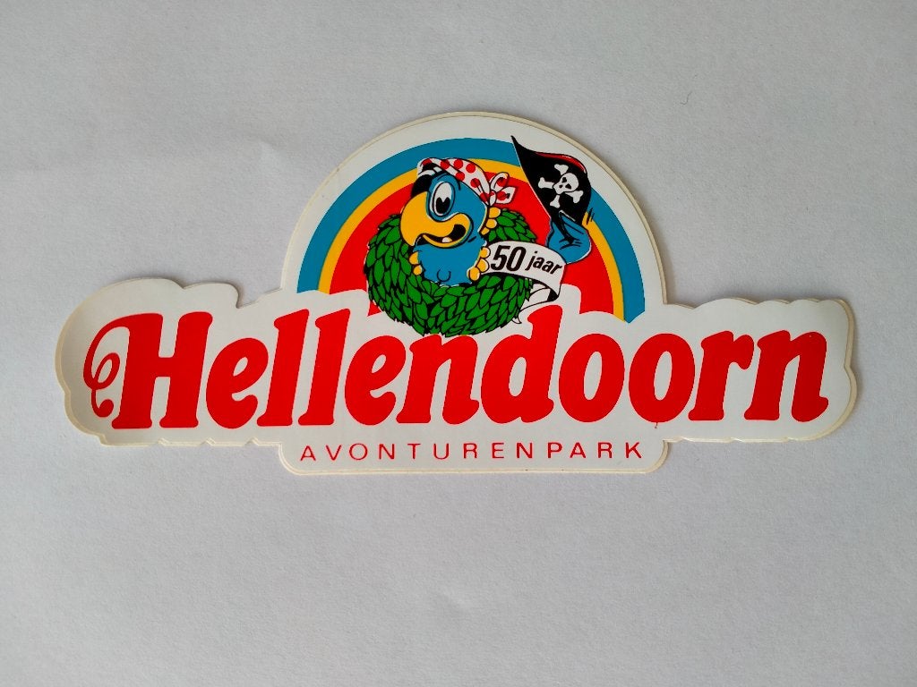 Avonturenpark Hellendoorn pretpark vintage logo sticker 4, Ophalen of Verzenden, Gebruikt, Overige typen