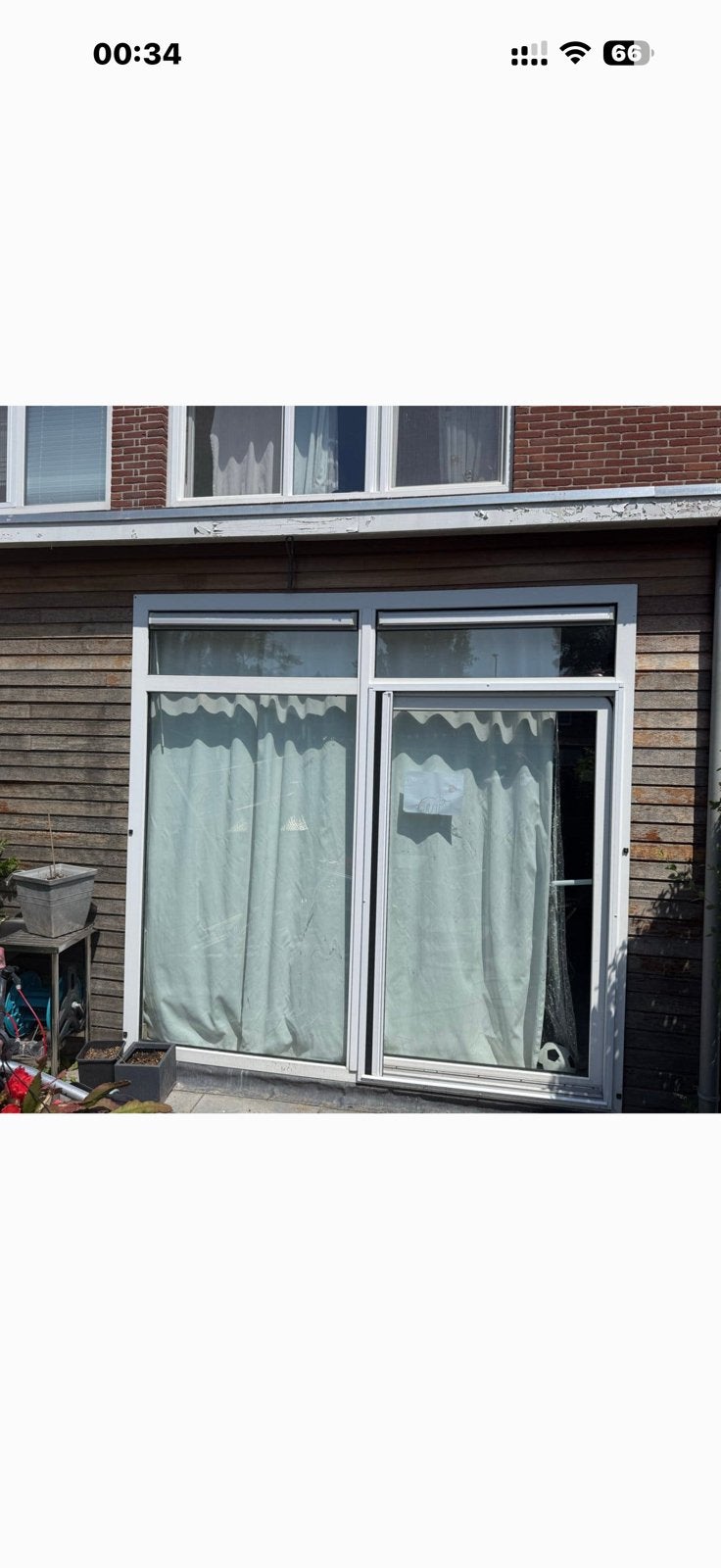 Schuifpuien kozijn met roostor, 75 tot 150 cm, Raamkozijn, Ophalen of Verzenden, Zo goed als nieuw