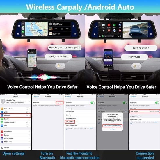 Dashcam – Achteruitkijkspiegel – Auto Camera – Recorder, Corvance B.V., Verzenden, Nieuw, Corvancebol@gmail.com