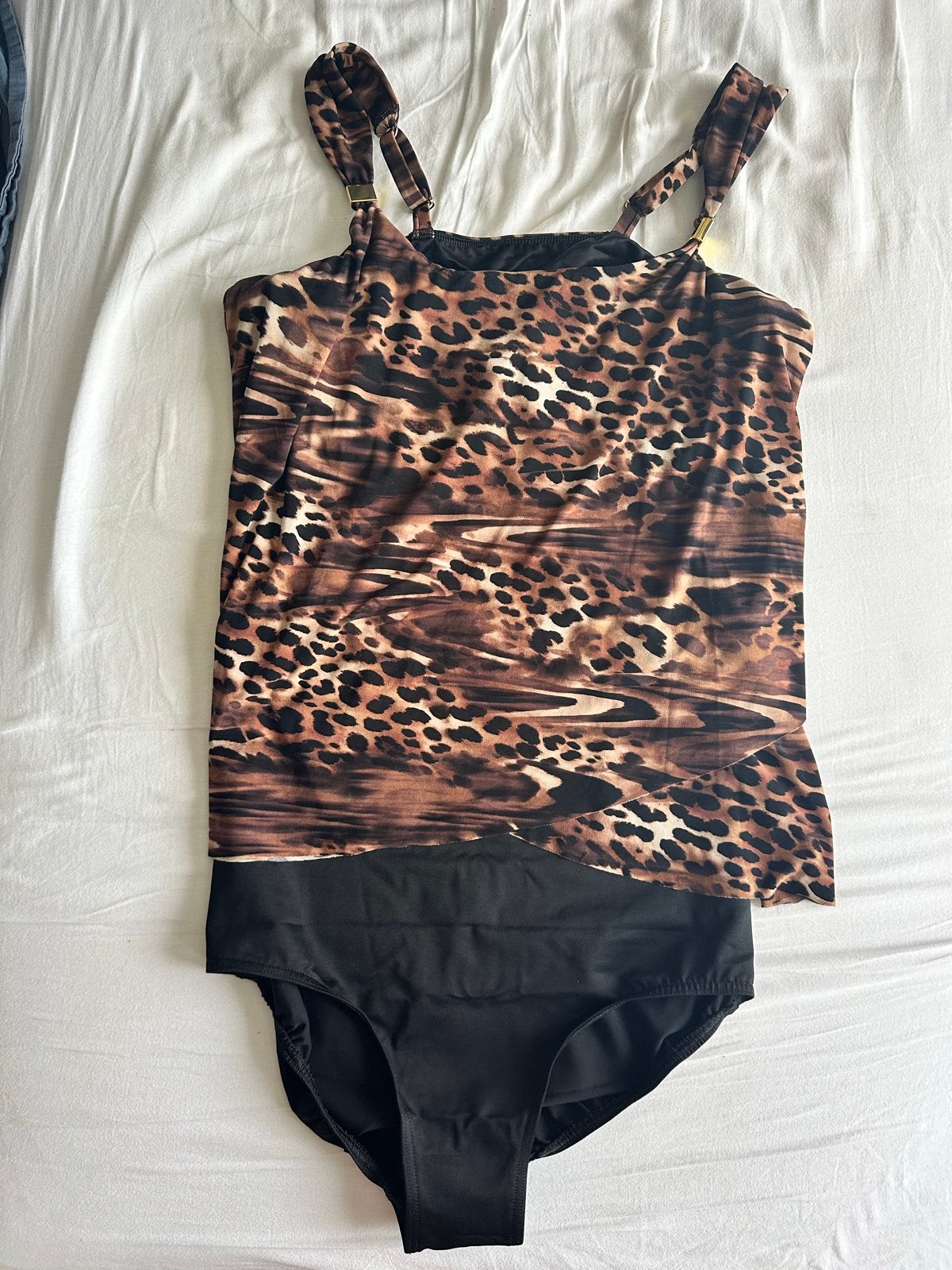 Miraclesuit tankini top met luipaardprint, maat 40-42, Ophalen of Verzenden, Zo goed als nieuw, Bruin, Bikini
