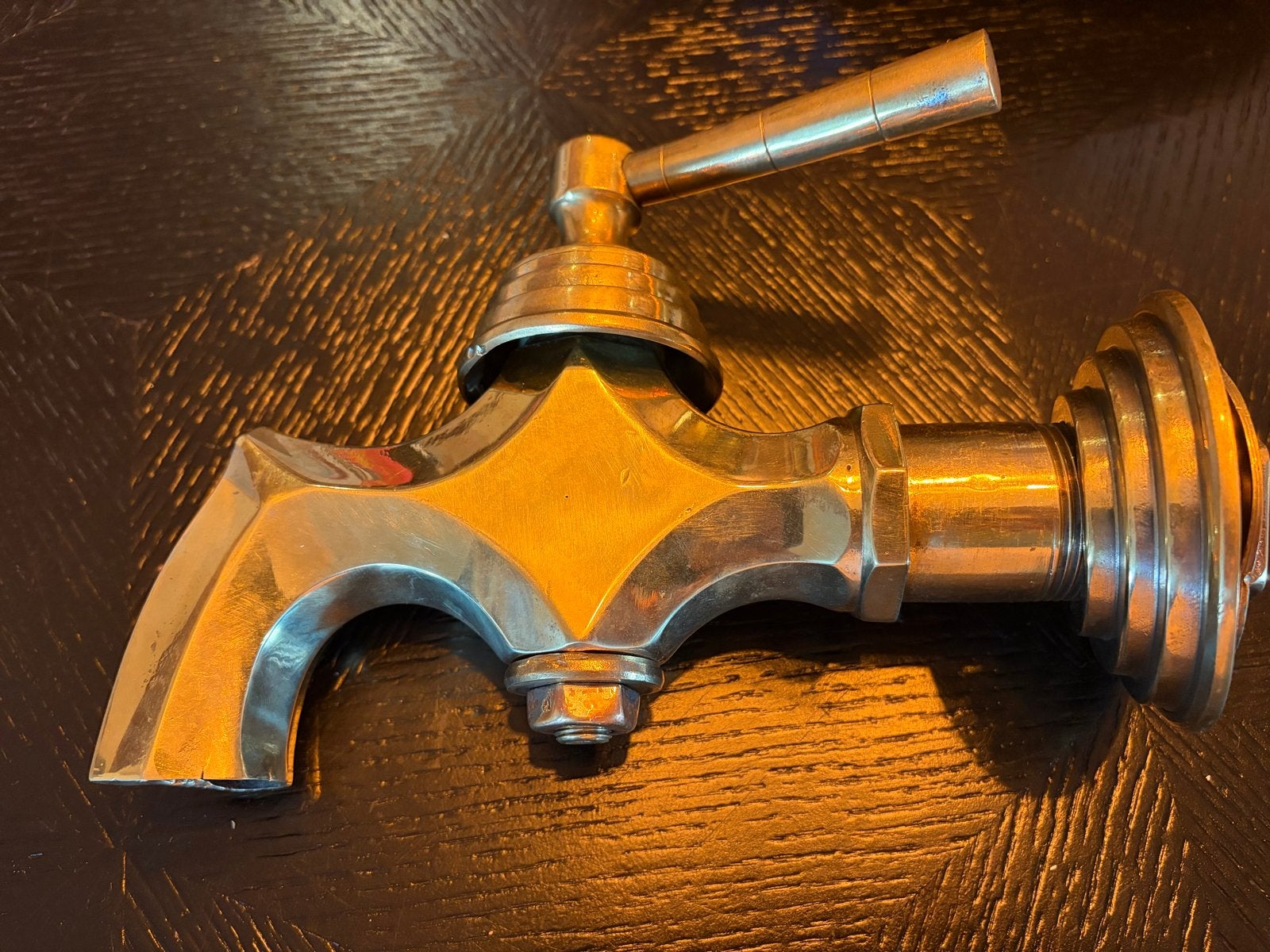 Antieke zware messing vatkraan / tapkraan – 2,2 kg – 24 cm, Ophalen of Verzenden
