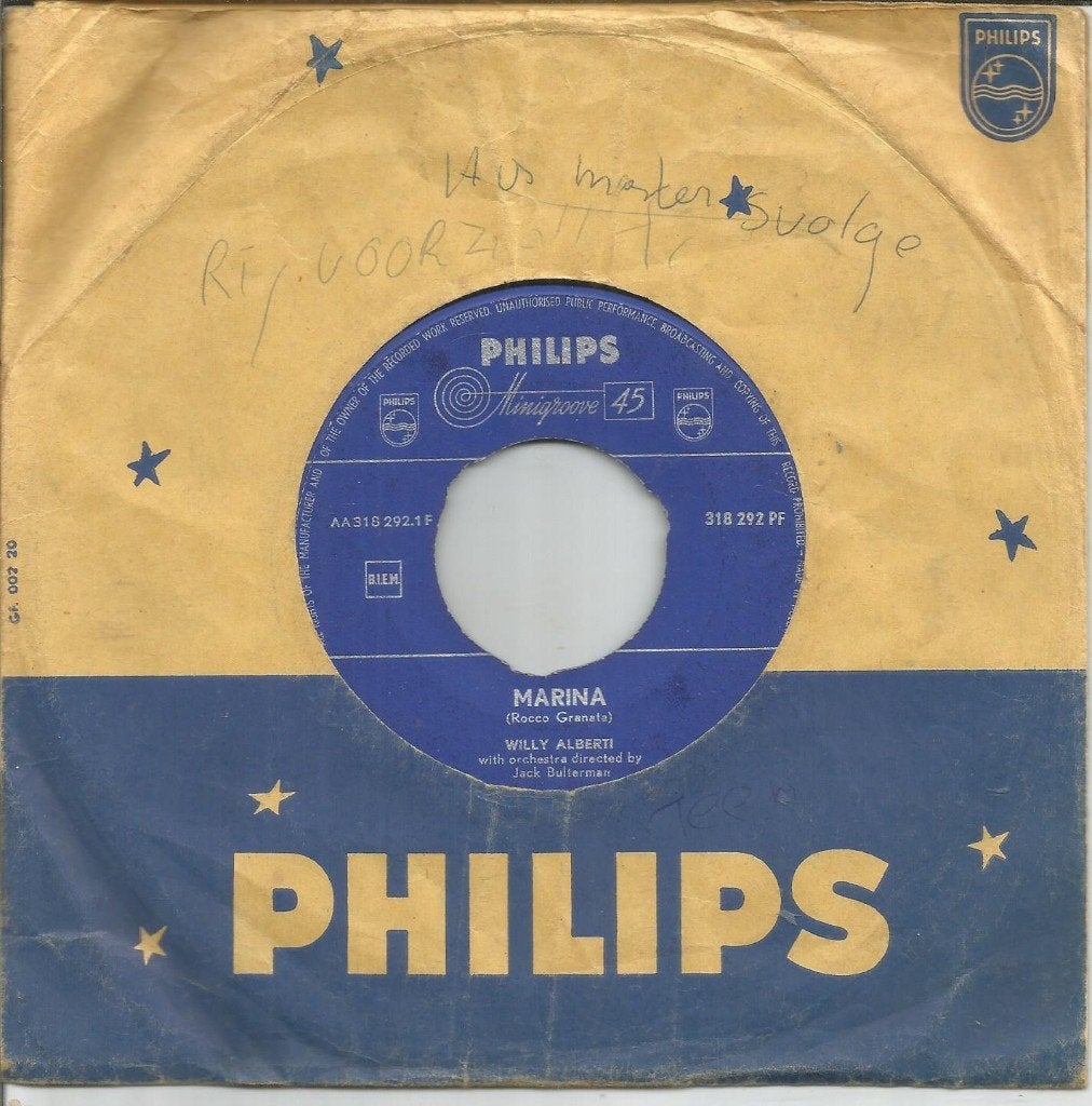 Willy Alberti : Marina (1959), Cd's en Dvd's, Gebruikt, 7 inch, Ophalen of Verzenden, Levenslied of Smartlap
