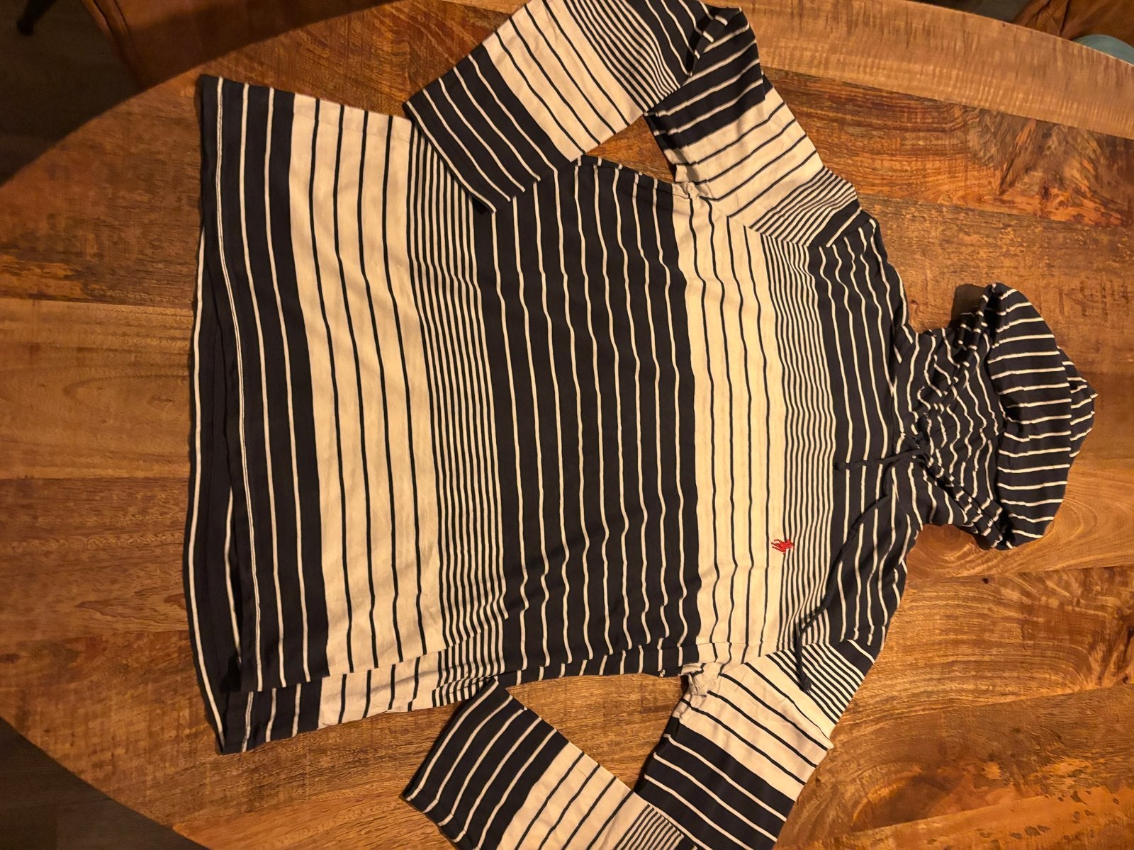 Polo Ralph Lauren gestreepte hoodie - Maat M, Kleding | Heren, Verzenden, Zo goed als nieuw, Maat 48/50 (M), Blauw