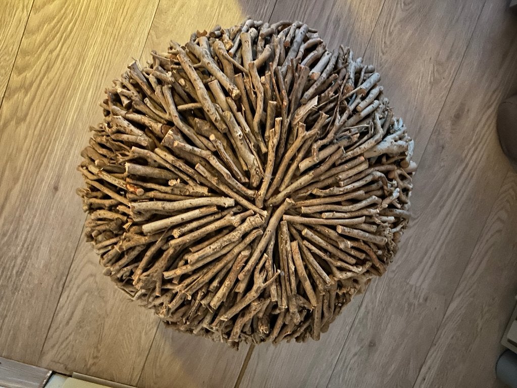 Twijgenbol, houten bol, decoratie, Tuin en Terras, Ophalen, Zo goed als nieuw
