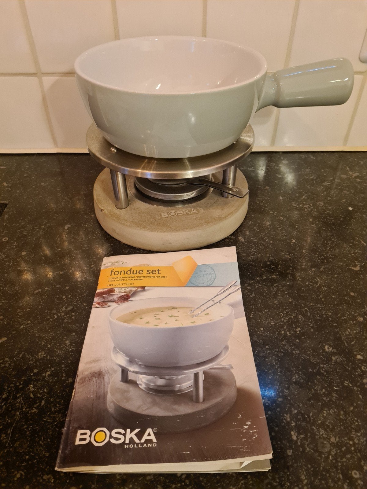 Boska Holland Fondue Set - Keramiek & Beton, Ophalen of Verzenden, Nieuw, Brander, Fondueset