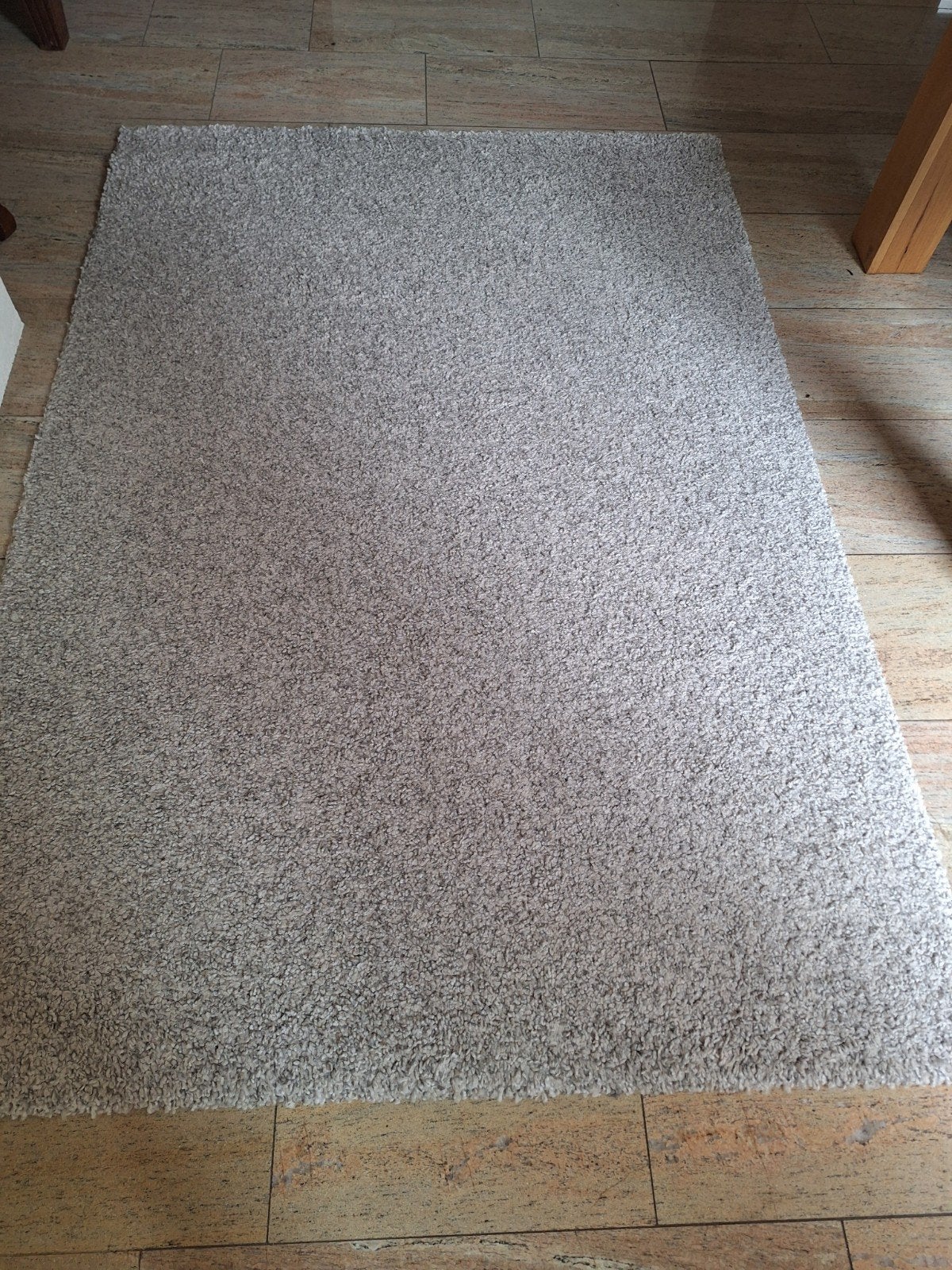 IKEA Alhede vloerkleed 133x95 cm beige/bruin/wit, Ophalen, Beige, 100 tot 150 cm, 50 tot 100 cm