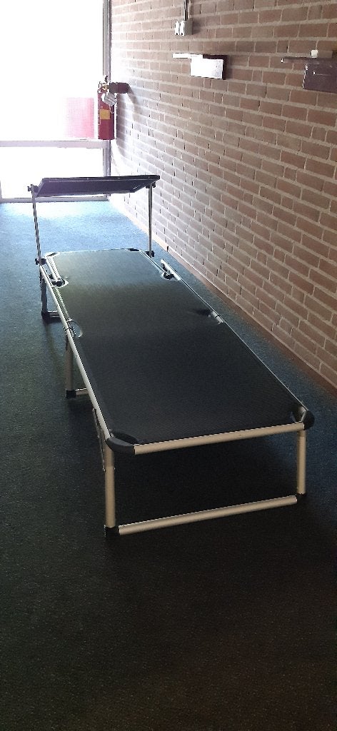 Ligbed, Ophalen, Zo goed als nieuw, Aluminium, Inklapbaar