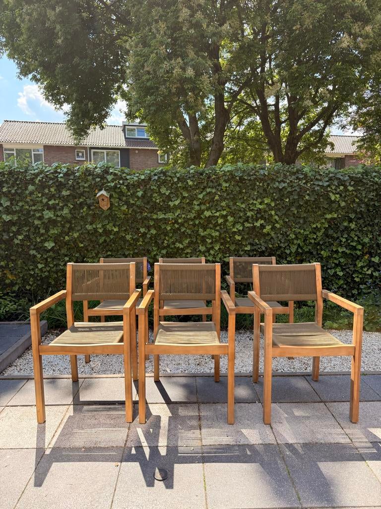 Set van 6 Karwei Devon Tuinstoelen, Tuin en Terras, Ophalen, Gebruikt, Hout