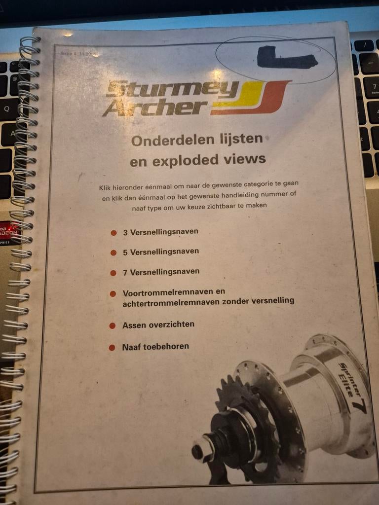 Sturmey Archer Onderdelenlijsten en exploded views naven, Boeken, Techniek, Gelezen, Werktuigbouwkunde, Ophalen of Verzenden