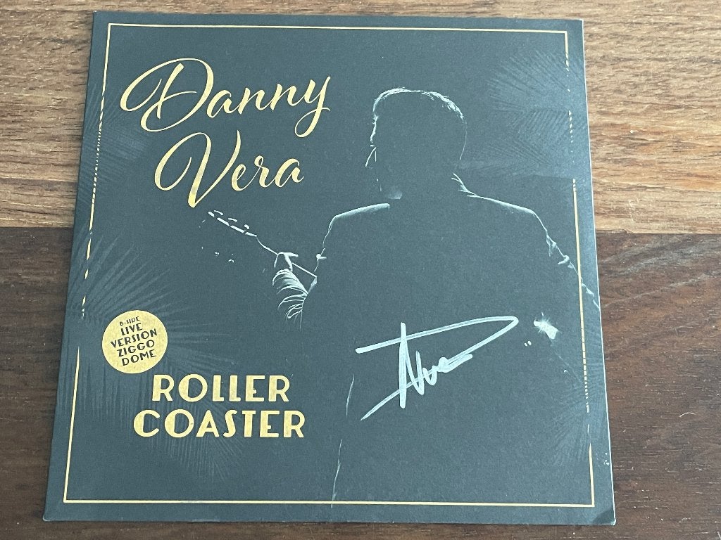 Vinyl Single Danny Vera Roller Coaster +Live SIGNED YELLOW, 7 inch, Ophalen of Verzenden, Pop, Colored vinyl