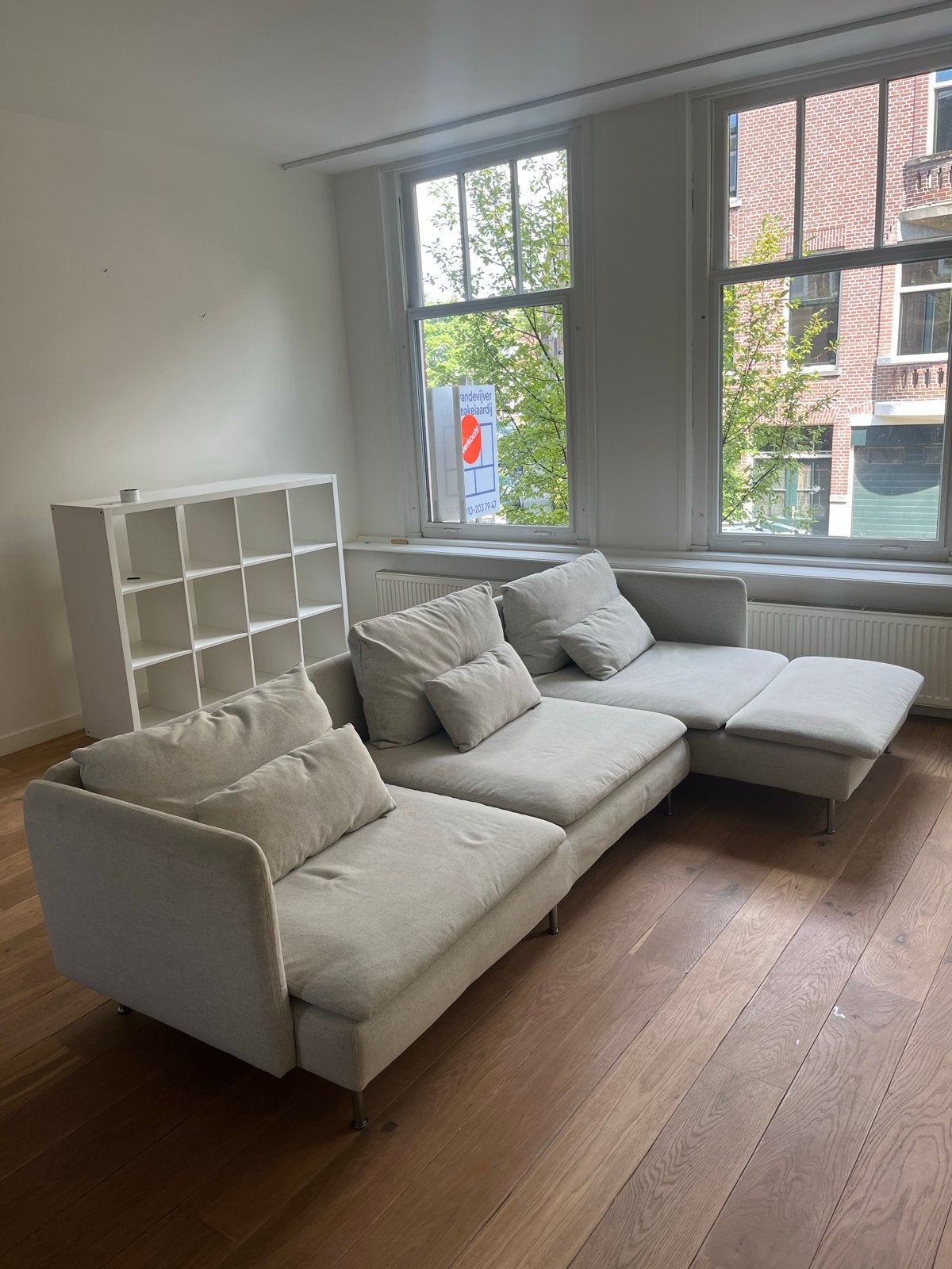 Modulaire IKEA Soderhamn bank - 3 delen, Gunnared beige, 250 tot 300 cm, 75 tot 100 cm, Zo goed als nieuw, Rechte bank